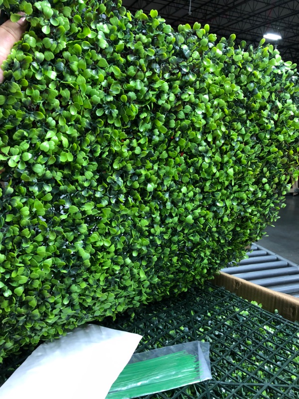 Photo 6 of 12PCS 20" X 20" Artificial Boxwood Topiary Hedge Plant Grass Backdrop Wall UV Protection Indoor Outdoor Privacy Fence Home Decor Backyard Garden Decoration Greenery Walls