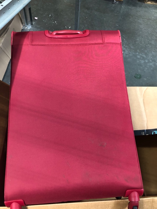 Photo 1 of American Tourister Belle Voyage Softside Luggage with Spinner Wheels, Red, Checked-Large 28-Inch Checked-Large 28-Inch Red