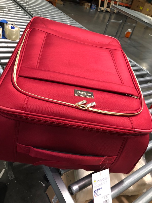 Photo 1 of American Tourister Belle Voyage Softside Luggage with Spinner Wheels, Red, Checked-Large 28-Inch Checked-Large 28-Inch Red
