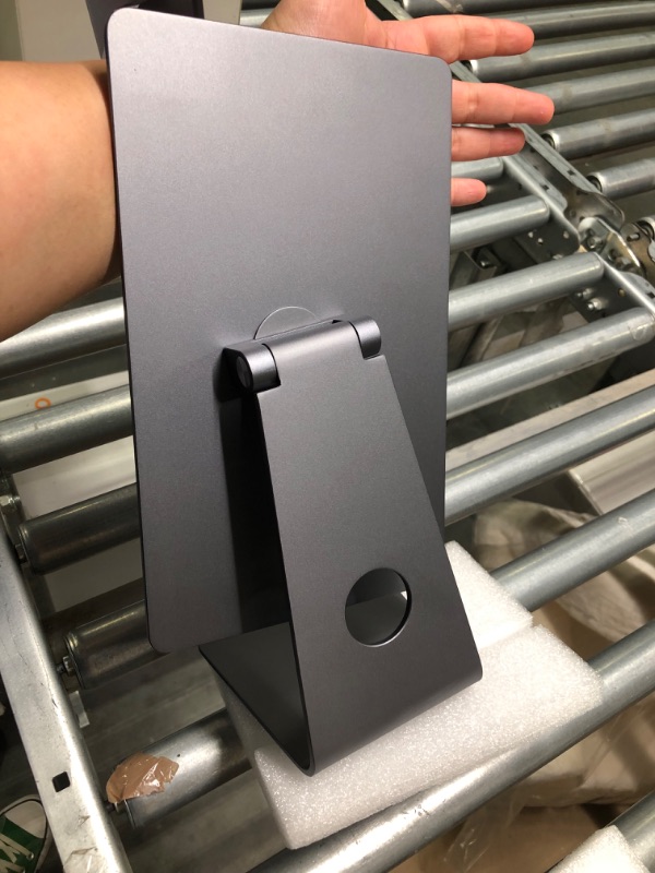Photo 1 of CharJenPro Patented MagFlott Premium Magnetic Stand for iPad Pro 12.9” Space Gray. As seen on Kickstarter. Curved Braided 6’ USB C Cable Included, Strong Magnets, Thick Metal, 360 Rotation, 180 tilt 12.9" Space Gray