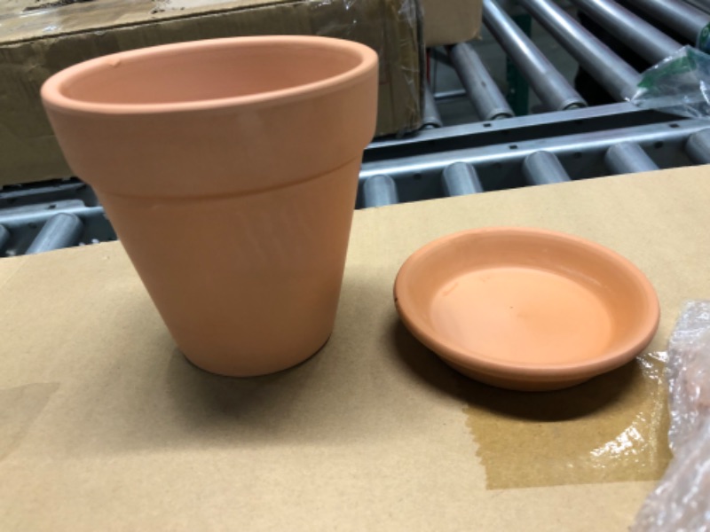 Photo 2 of 4 & 5 inch Terracotta pots with Saucer, 12 Pcs Clay Pot Ceramic Pottery Planter Cactus Flower Pots Succulent Pot Drainage Hole, Great for Plants, Crafts, Wedding Favor