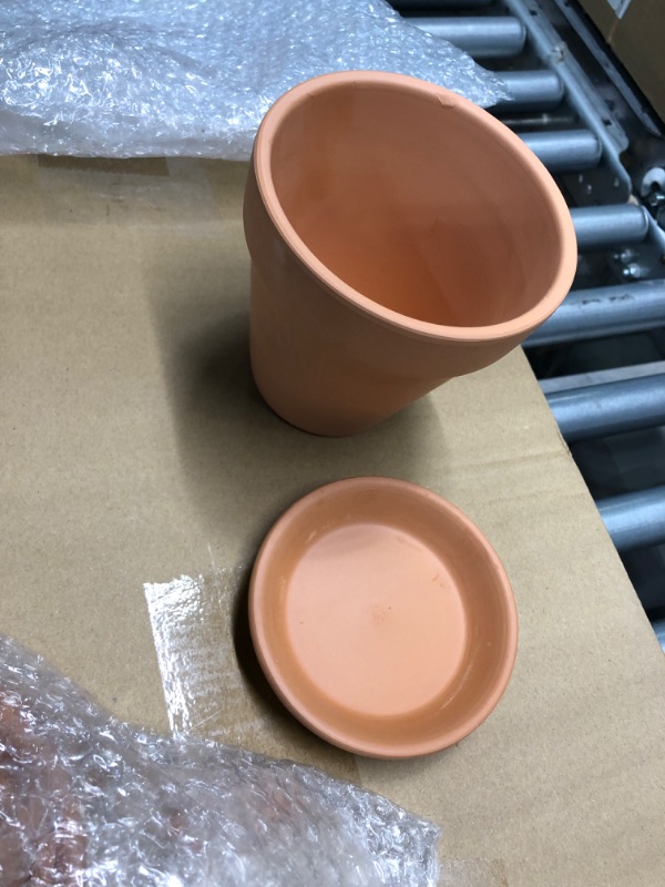 Photo 3 of 4 & 5 inch Terracotta pots with Saucer, 12 Pcs Clay Pot Ceramic Pottery Planter Cactus Flower Pots Succulent Pot Drainage Hole, Great for Plants, Crafts, Wedding Favor