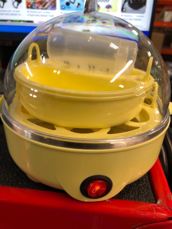 Photo 2 of BELLA Rapid Electric Egg Cooker and Poacher with Auto Shut Off for Omelet, Soft, Medium and Hard Boiled Eggs - 7 Egg Capacity Tray, Single Stack, Yellow Yellow Egg Cooker