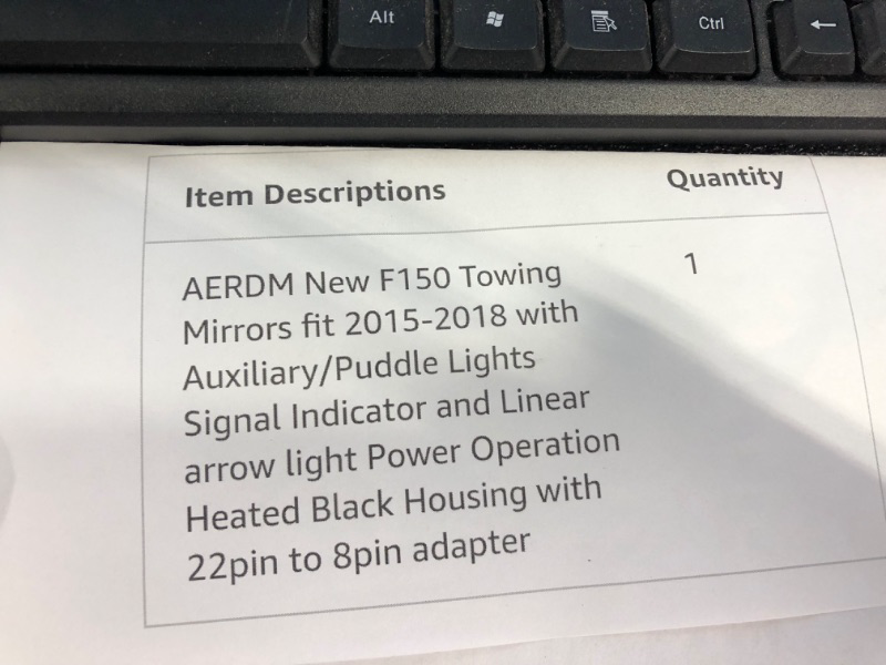 Photo 2 of AERDM New F150 Towing Mirrors fit 2015-2018 with Auxiliary/Puddle Lights Signal Indicator and Linear arrow light Power Operation Heated Black Housing with 22pin to 8pin adapter