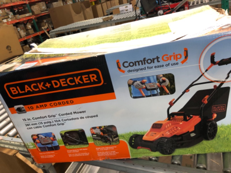 Photo 8 of BLACK+DECKER Electric Lawn Mower, 10-Amp, Corded (BEMW472BH) 15in. Bike Handle Mower