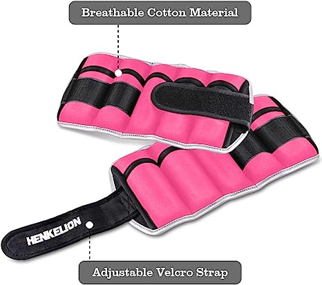 Photo 1 of Henkelion 1 Pair 2 3 5 10 Lbs Adjustable Ankle Weights For Women Men Kids, Strength Training Wrist And Ankle Weights Sets For Gym, Fitness Workout, Running, Lifting - Black Grey Pink Blue Purple
