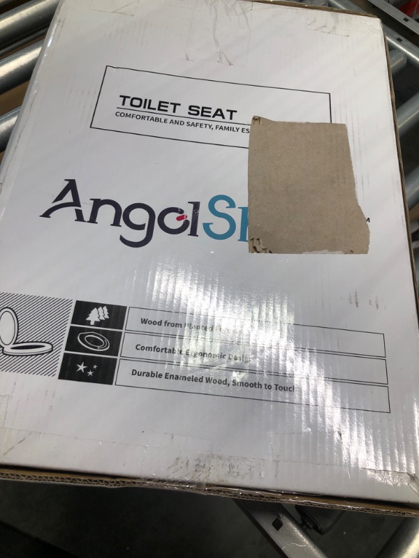 Photo 4 of Angel Shield Durable Wood Veneer Natural Toilet Seat Metal Hinged Easy Clean Anti-scratch American Standard(Elongated,Wood Color) Elongated-18.5” Wood