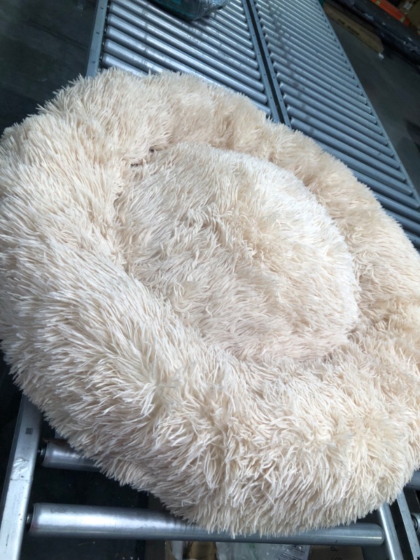 Photo 4 of Aixingxing Plush Donut Pets Dogs Cats Bed-Calming Anxiety Pets Bed for Dogs Cats Pets Soft Round Cushion Beds with Non-Slip Bottom and Washable (L 60CM,Champagne)
