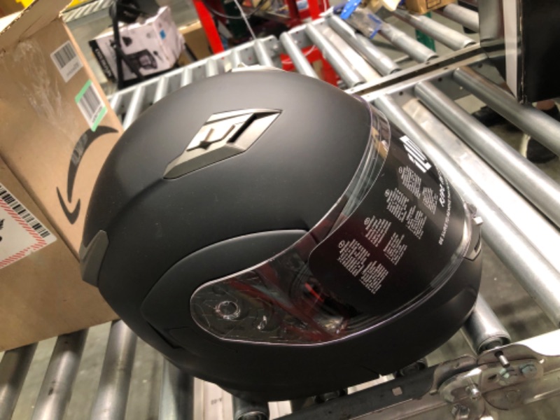Photo 4 of ILM Bluetooth Integrated Modular Flip up Full Face Motorcycle Helmet Sun Shield Mp3 Intercom Model 953 (L, Matte Black) Large Matte Black