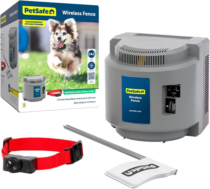 Photo 1 of PetSafe Wireless Pet Fence - The Original Wireless Containment System - Covers up to 1/2 Acre for dogs 8lbs+, Tone / Static - America's Safest Wireless Fence From Parent Company INVISIBLE FENCE Brand