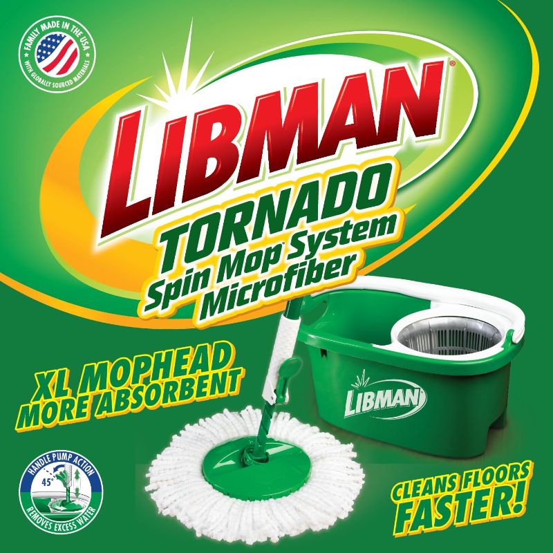 Photo 1 of 
Libman Tornado Spin Mop System Plus 1 Refill Head | Mop and Bucket with Wringer Set | Floor Mop | Libman Mop | Mops for Floor Cleaning | Hardwood Floor Mop...