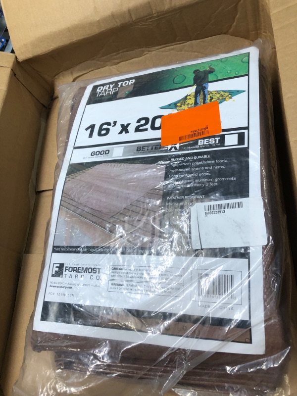 Photo 3 of 16x20 Multi-Purpose Brown/Green Medium Duty DRY TOP Poly Tarp (16'x20') Brown/Green 16x20 Feet Medium Duty Tarp