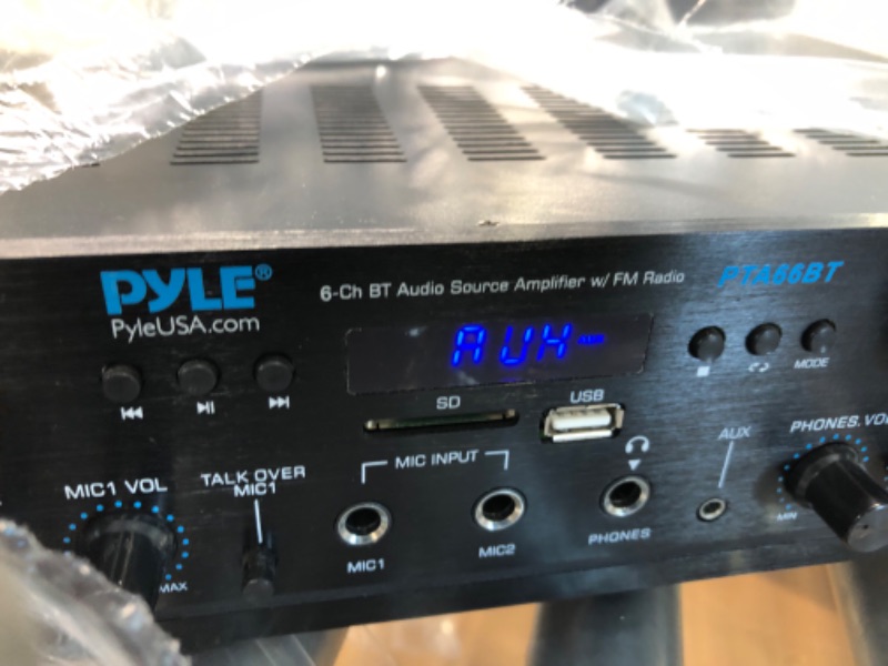 Photo 2 of Pyle PTA66BT 6-Channel 600W Bluetooth Home Audio Stereo Amplifier Receiver System