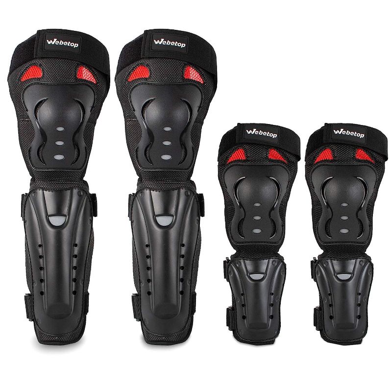 Photo 1 of Webetop Elbow Pads Knee Pads Adults 4Pcs - 2 in 1 Protective Elbow Guard/Knee and Shin Guards, Motocross Gear Set with Adjustable Straps Protector for Motorcycle ATV MTB