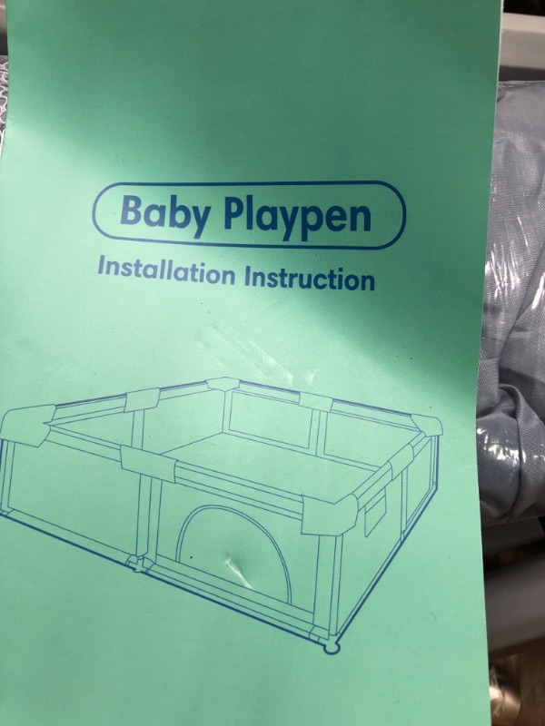 Photo 1 of Baby Extra Large Playpen & Playard for Toddlers,, Kids' Safety Activity Center, for Indoor & Outdoor, Anti-Fall Playpen for Infants (Gray)
