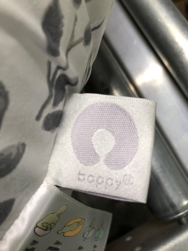 Photo 1 of Boppy Original Nursing Support, FKA Boppy Nursing Pillow, Gray Taupe Leaves, Ergonomic Breastfeeding, Bottle Feeding, and Bonding, Firm Hypoallergenic Fiber Fill, Removable Cover, Machine Washable