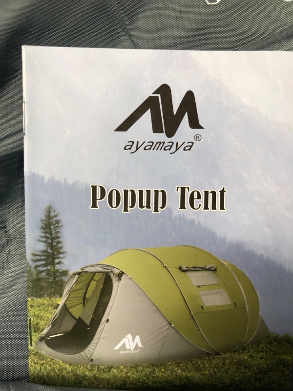 Photo 3 of AYAMAYA Pop Up Tent 6 Person Easy Pop Up Tents for Camping with Vestibule, Double Layer Waterproof Instant Setup Popup Tent Big Family Camping Tents Beach Pop-up Tent Space for 2/3/4/5/6 People Man Green