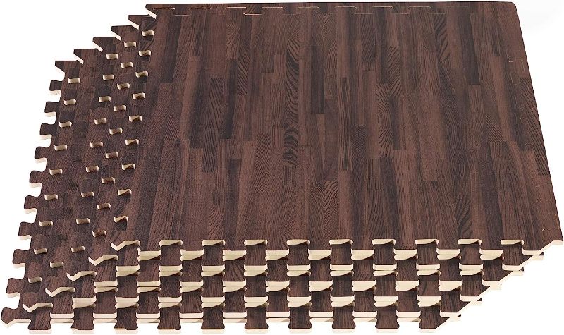 Photo 1 of FOREST FLOOR 3/8 Inch Thick Printed Foam Tiles, Premium Wood Grain Interlocking Foam Floor Mats, Anti-Fatigue Flooring – Stylish Flooring Solution