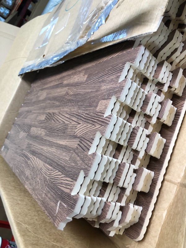 Photo 3 of FOREST FLOOR 3/8 Inch Thick Printed Foam Tiles, Premium Wood Grain Interlocking Foam Floor Mats, Anti-Fatigue Flooring – Stylish Flooring Solution