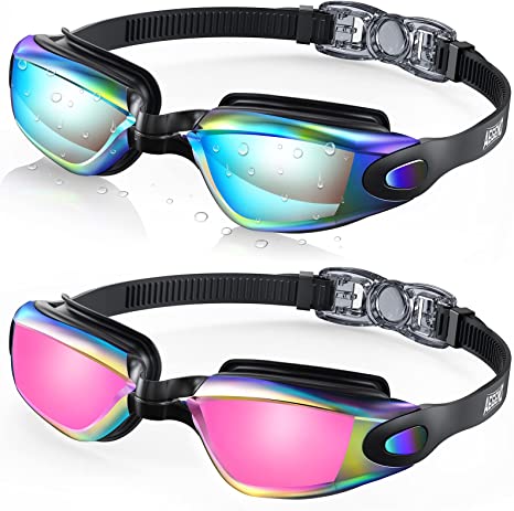 Photo 1 of Aegend Swim Goggles, 2 Pack Swimming Goggles No Leaking Adult Men Women Youth