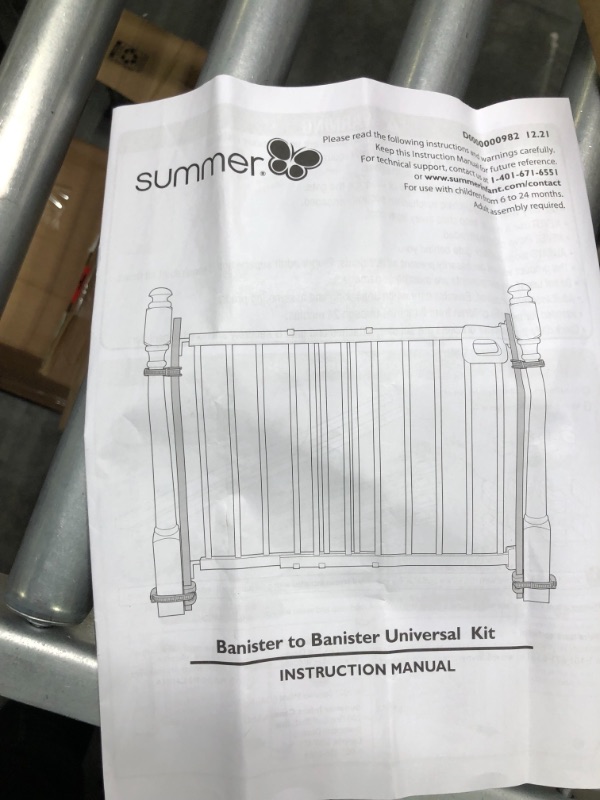 Photo 3 of Summer Banister to Banister Gate Mounting Kit - Fits Round or Square Banisters, Accommodates Most Hardware & Pressure Mount Baby Gates up to 37 Tall, Gate Sold Separately (Pack of 1)