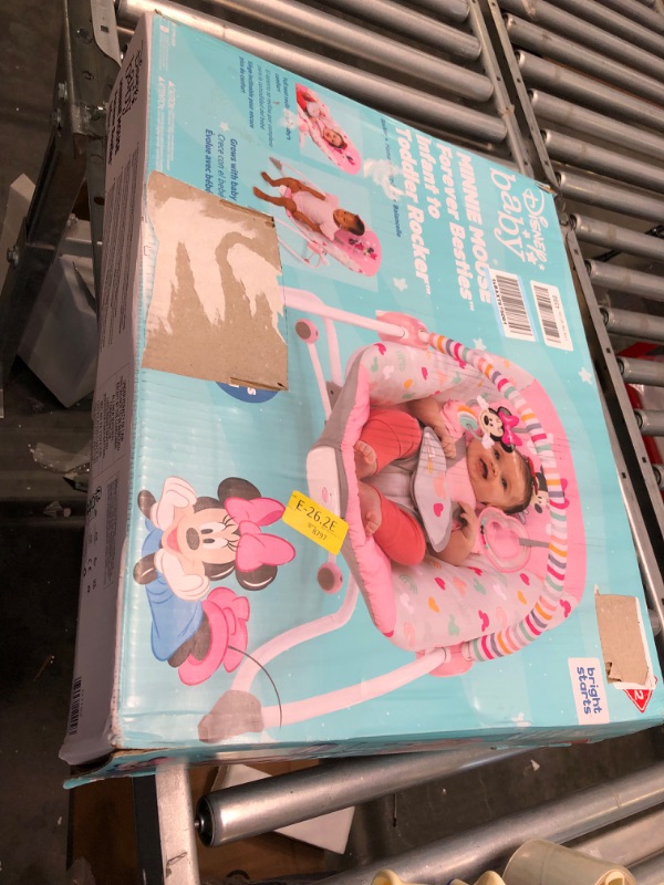 Photo 1 of Bright Starts Disney Baby Minnie Mouse Infant to Toddler Rocker with Vibrations and Removable Toy Bar - Forever Besties, Newborn + Minnie Forever Besties