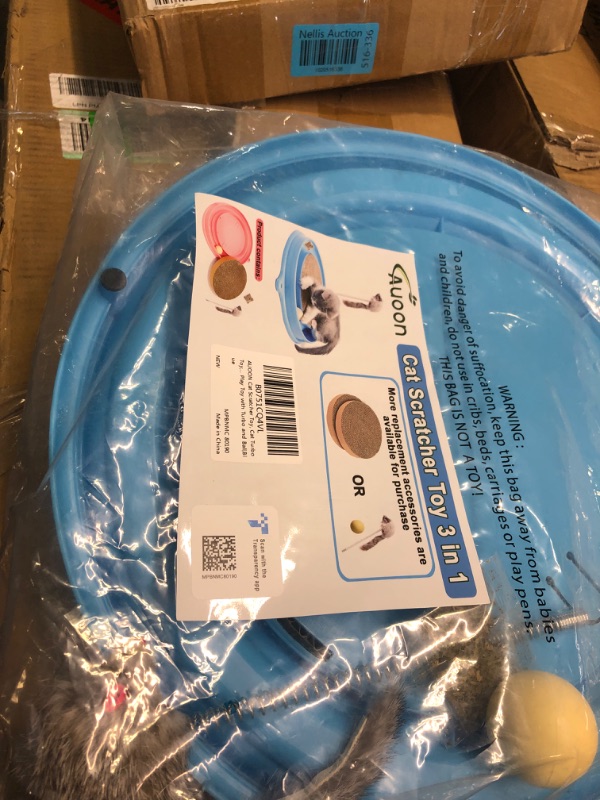 Photo 1 of AUOON Cat Scratcher Toy, Cat Toy, Scratch pad,Scratching Toy,Post Pad Interactive Training Exercise Mouse Play Toy with Ball Blue
