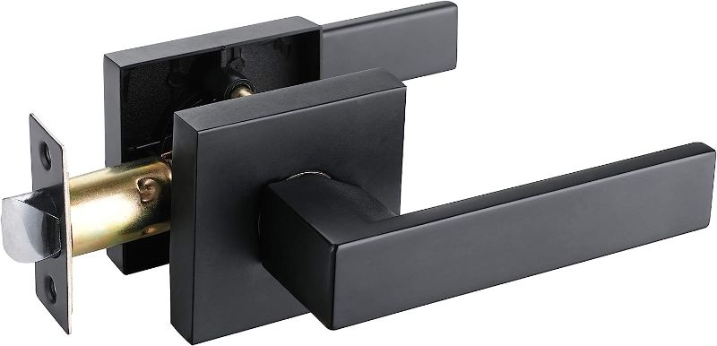 Photo 1 of 
NEWBANG Hall/Closet Lever Handle Lock Matt Black Finish-Heavy Duty Door Lock Handle in Matt Black for Passage Door,HTL01-BM-PS-CS-1P