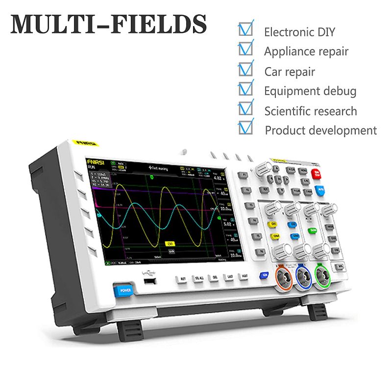 Photo 1 of 2 Channel Oscilloscope ADS1014D, 2in1 Oscilloscope and Signal Generator, 100MHz, Built-in 1GB Storage Space, ANA-Log Bandwidth, 1GSA/S Sampling Rate Intelligent Anti-Burn