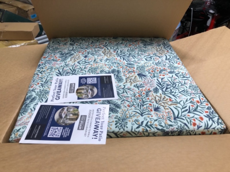 Photo 1 of Arden Selections Outdoor Deep Seating Cushion Set 24 x 24, Pistachio Botanical