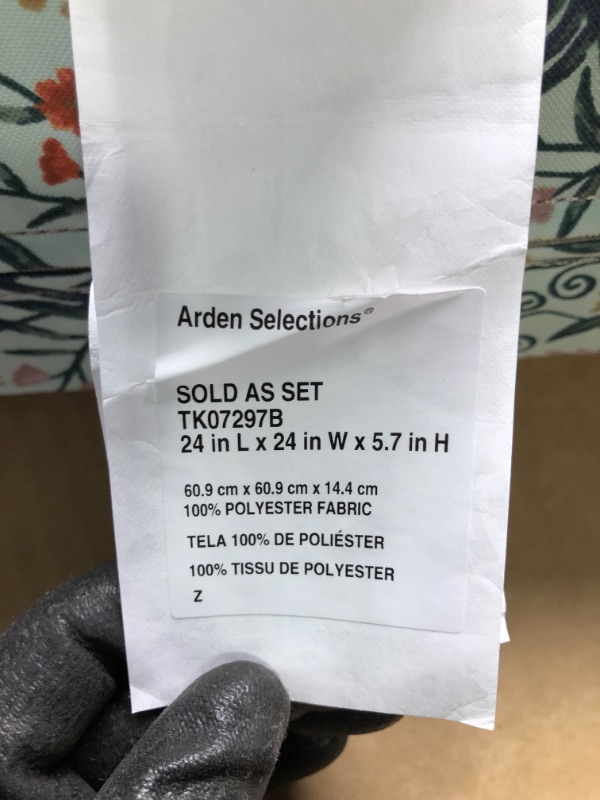 Photo 1 of Arden Selections Outdoor Deep Seating Cushion Set 24 x 24, Pistachio Botanical