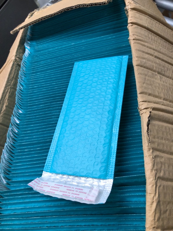 Photo 1 of Rihogar 3x8 Inch Bubble Mailers 300 Pack, Self-Seal Waterproof Padded Envelopes, Cushioned Bubble Mailers Packaging for Shipping, Mailing, Packaging, Small Business, Bulk, Blue Blue 3x8"300pack