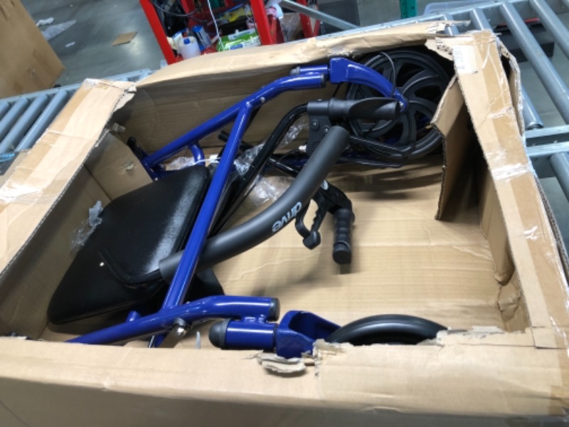 Photo 1 of Drive Medical 10257BL-1 4-Wheel Rollator Walker With Seat & Removable Back Support, Blue
appears new open box
may missing screws