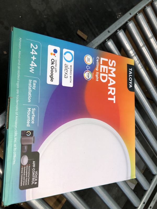Photo 1 of Taloya Alexa Ceiling Light Smart, WiFi, Compatible with Google, 15.8 Inch Modern Dimmable Flush Mount LED Light Fixture for Living Room Office Kitchen, 28W RGBW 15.8 Inch-28W