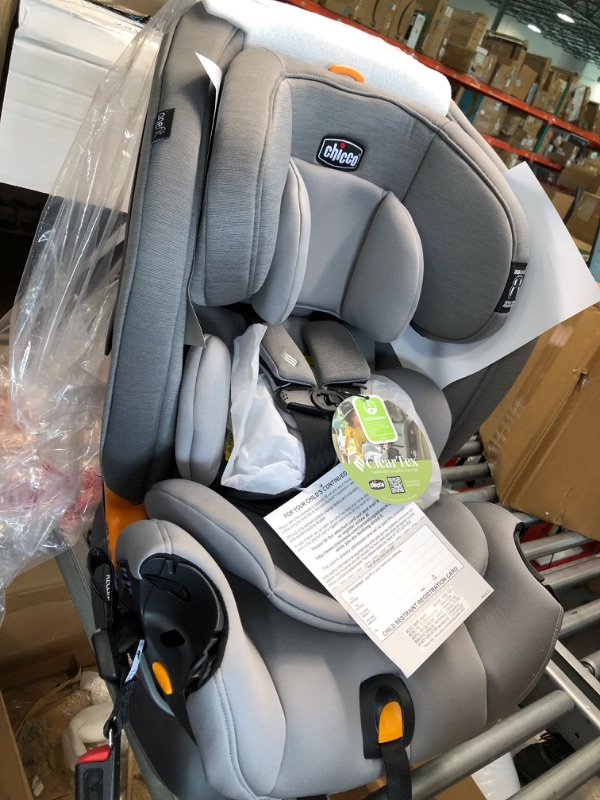 Photo 3 of Chicco OneFit ClearTex All-in-One Car Seat, Rear-Facing Seat for Infants 5-40 lbs, Forward-Facing Car Seat 25-65 lbs, Booster 40-100 lbs, Convertible Car Seat | Drift/Grey