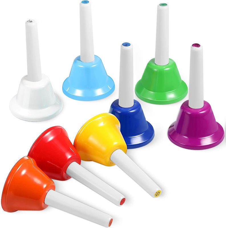 Photo 1 of 
8 Note Hand Bells for Kids, Musical Handbells Set Colorful Hand Bells Instruments Music Bells for Toddlers Children Adults Bells Musical Toy Percussion...