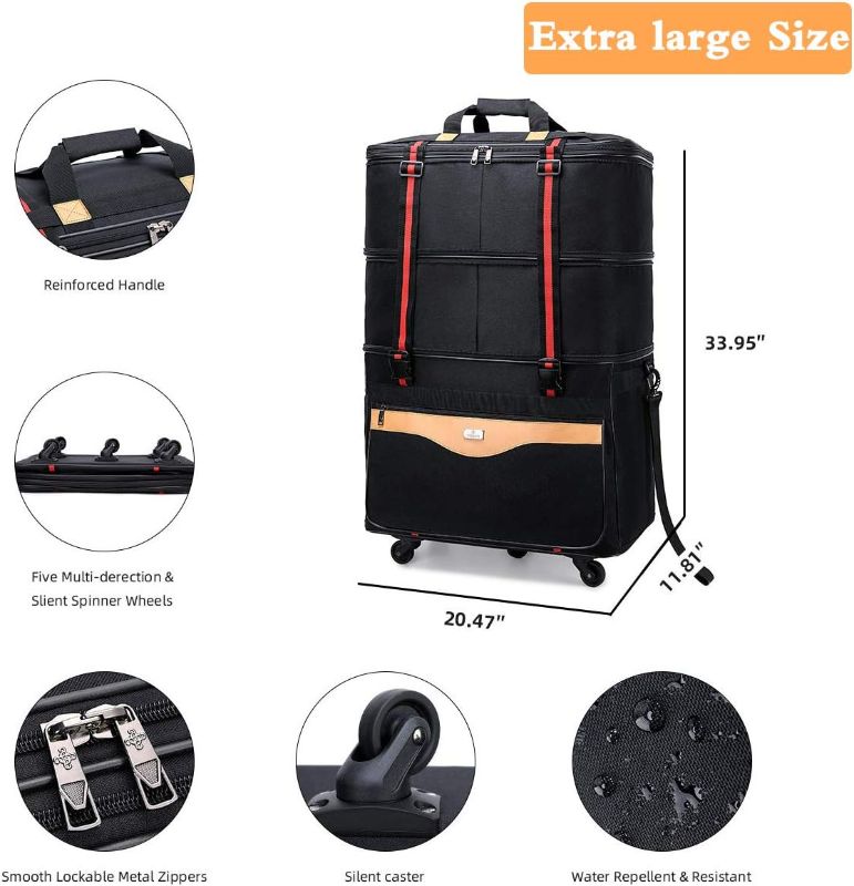 Photo 1 of Ailouis Carry-on Expandable Lightweight Luggage Rolling Duffel Bag with Wheels Travelling Foldable Suitcase