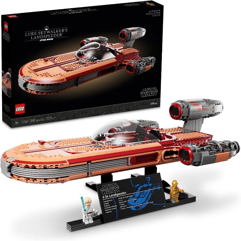 Photo 1 of LEGO Star Wars Luke Skywalker's Landspeeder 75341, Ultimate Collector Series Star Wars Building Kit for Adults, Includes Luke Skywalker Lightsaber and C-3PO Mini Figure, Gift Idea for Star Wars Fans