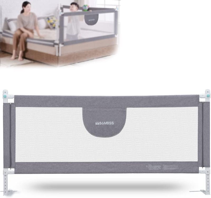 Photo 1 of MBQMBSS 77" Bed Rail for Toddlers, Toddler Bed Rails for Queen Bed, Sturdy Baby Bed Rail Guard for King Size Bed, Extra Tall Bed Railing for Kids, Protective Bed Rail for Baby