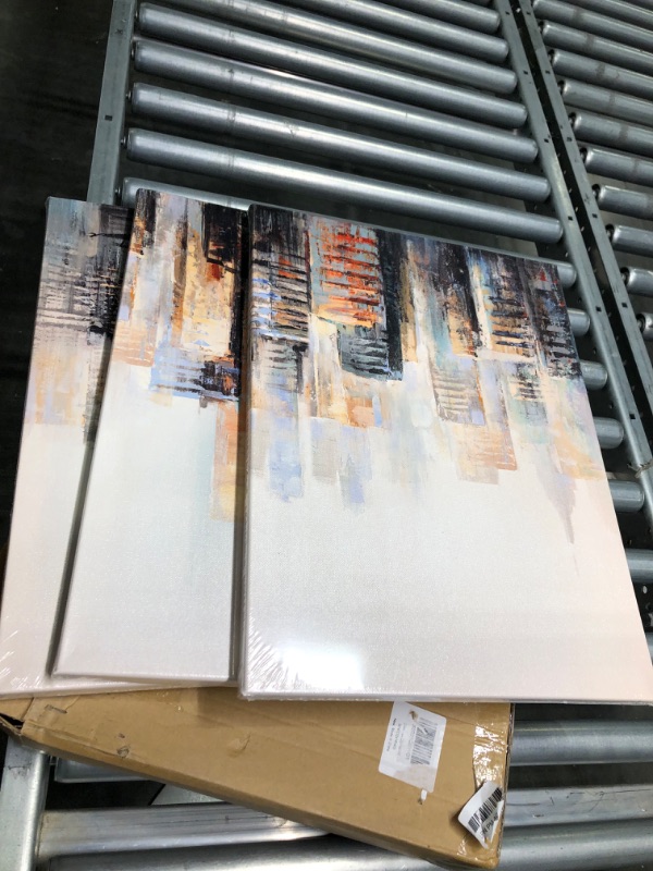 Photo 3 of 
New York City Wall Art: Set of 3 NYC Skyline Canvas Pictures Wall Decor City View Painting Cityscape Artwork Abstract New York Vintage Poster for Living Room Framed 12"x16"x3 PanelsNew York City Wall Art: Set of 3 NYC Skyline Canvas Pictures Wall Decor C