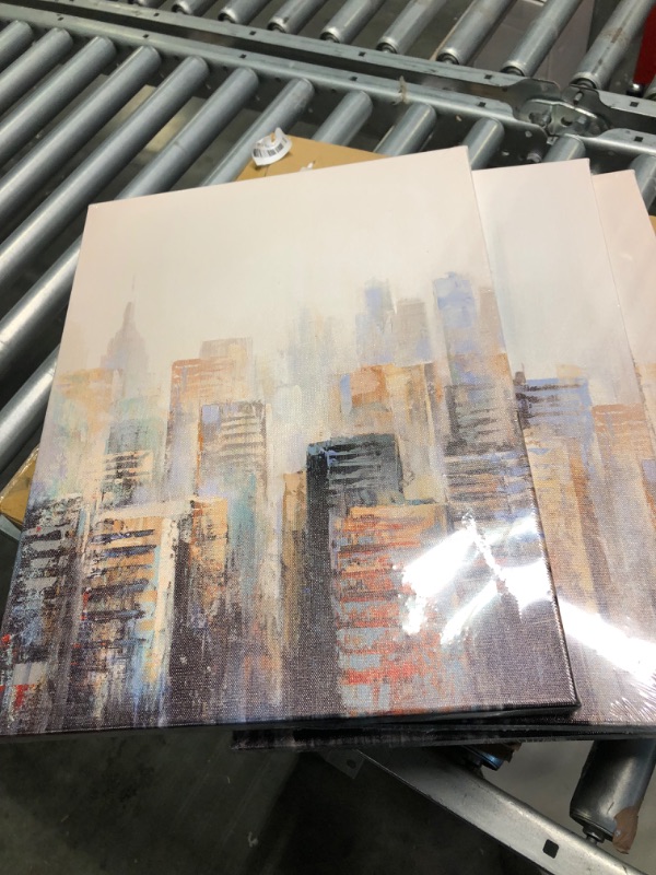 Photo 2 of 
New York City Wall Art: Set of 3 NYC Skyline Canvas Pictures Wall Decor City View Painting Cityscape Artwork Abstract New York Vintage Poster for Living Room Framed 12"x16"x3 PanelsNew York City Wall Art: Set of 3 NYC Skyline Canvas Pictures Wall Decor C