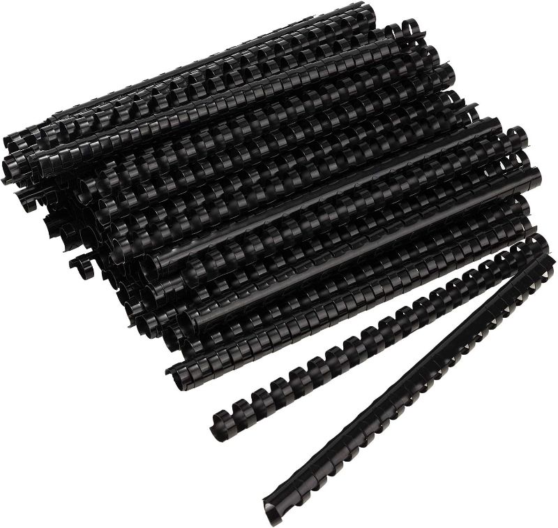 Photo 1 of Amazon Basics Plastic Binding Comb, 100 Pcs/Box, 19-Holes, 5/8 in (16 mm), 120 Sheets