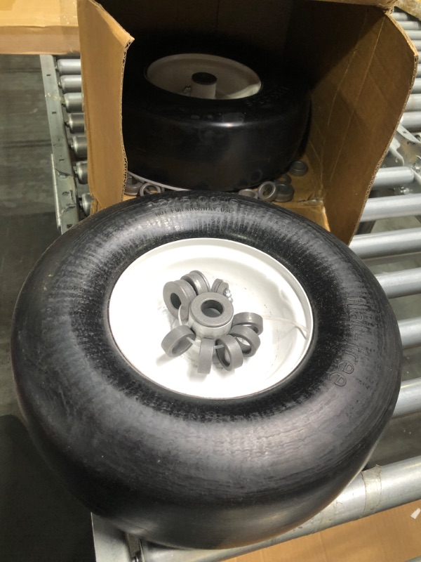Photo 1 of 13x5.00-6 Solid Tubeless Smooth Tire w/Steel Wheel Fits Deck 36"-46" Residential Riding Lawn Mower & Garden Tractor -Hub 3.25"-5.9" - Bore ID 3/4" 135006