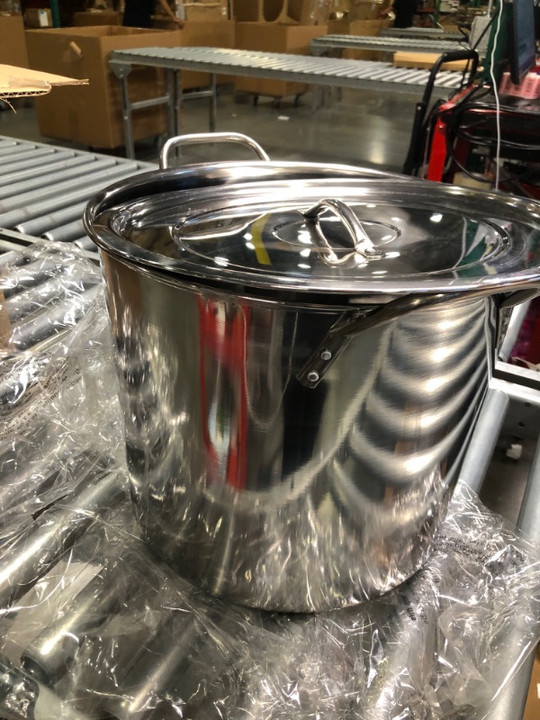 Photo 3 of 5 Gallon Stainless Steel Stock Pot with Lid, 12.5 x 12.5 x 11.5