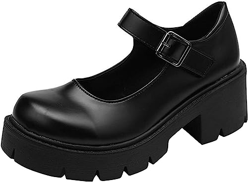 Photo 1 of Women's Platform Mary Janes Chunky Heel Ankle Strap Uniform Dress Shoes Heeled Gothic Lolita Oxfords
size 41, us 9-9.5