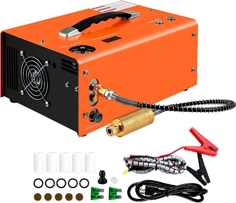 Photo 1 of PCP Air Compressor 1.5 L Portable High Pressure Pump Compressor Transformer Airgun Pneumatic Rifle Inflator, Powered by Car 12V DC or Home 110V-240V AC, 4500Psi/30Mpa
unable to test
