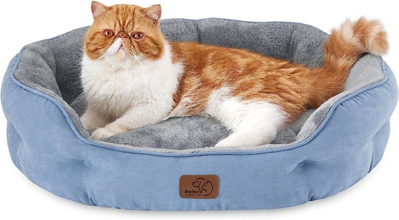 Photo 1 of Bedsure Dog Beds for Small Dogs - Round Cat Beds for Indoor Cats, Washable Pet Bed for Puppy and Kitten with Slip-Resistant Bottom, 25 Inches, Allure