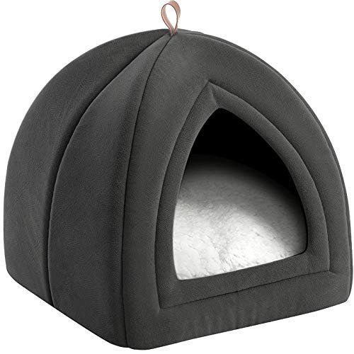 Photo 1 of Bedsure Cat Bed for Indoor Cats - Cat House Cat Tent Cat Cave with Removable Washable Cushioned Pillow, Kitten Beds Cat Hut, Small Dog Bed, Dark Grey, 15 inches
