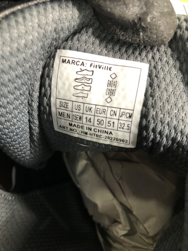 Photo 1 of FitVille Men's Extra Wide Hiking Boots High-top Outdoor Walking Shoes Trekking Boots with Arch Support for Heel Pain Relief - Rugged Core