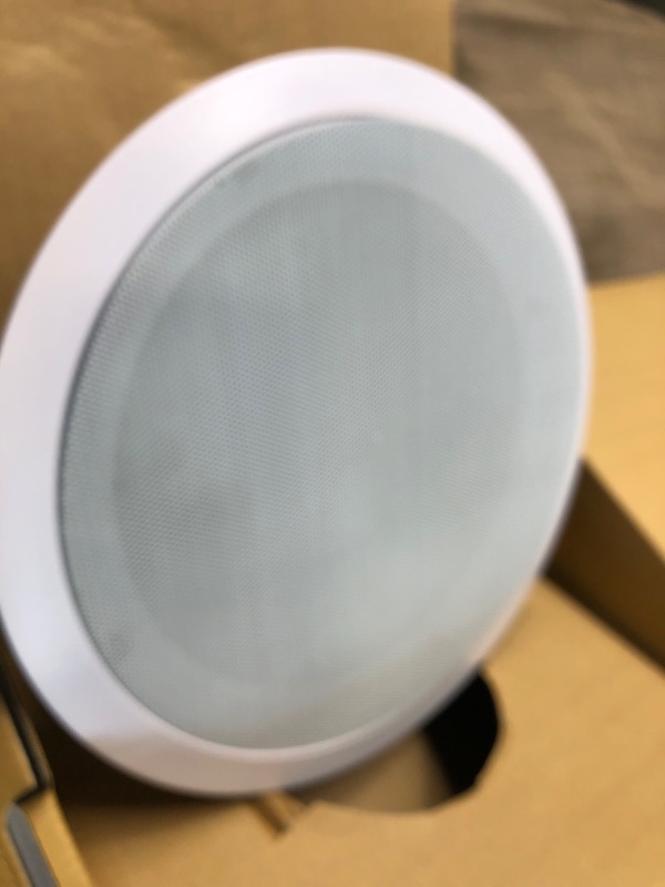 Photo 1 of Rockville Pair HC85 8" Inch 700 Watt in-Ceiling Home Theater Speakers 8 Ohm, White 8 inch White 8 Ohm